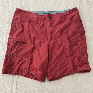 Eddie Bauer‎ Mercer Fit Adventure Ripstop Shorts Womens 8 Red Hiking Summer
